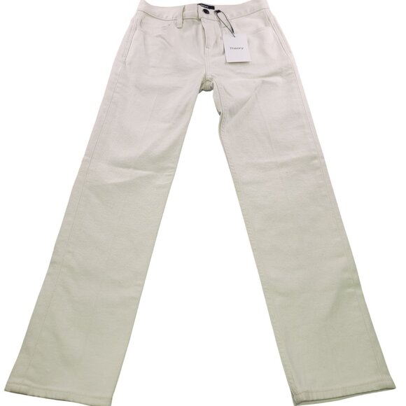 Theory Womens Size 24 Treeca D Crop Slim Cut Ecru Colored Drill Pants New - Picture 1 of 16